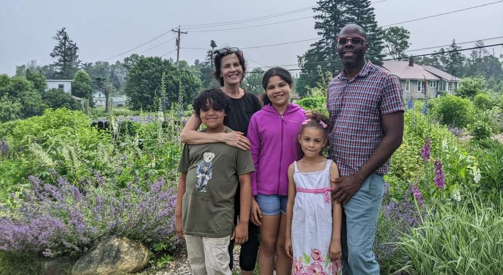 The Crawford Family at Lyndaker Farm: Left to Right: Zachery, Cate, Catherine, Naomi, and Jason. Photo by Carol Vogel