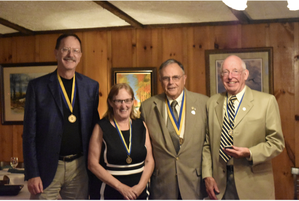 L-R, honorees Dave VanMeter PhD, Ea, Christine VanMeter, MBA, Ea, Dr. Tony Piana, Dave Malone Esq.