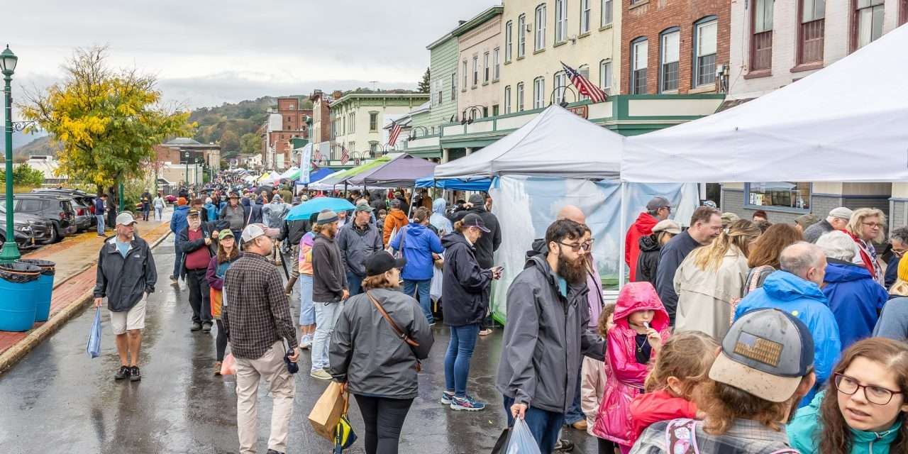 Despite the rain, everyone still wanted a piece of the cheese