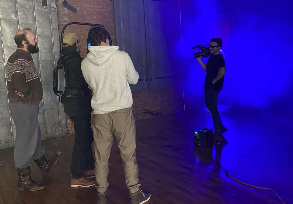 Crew working on a promo shot