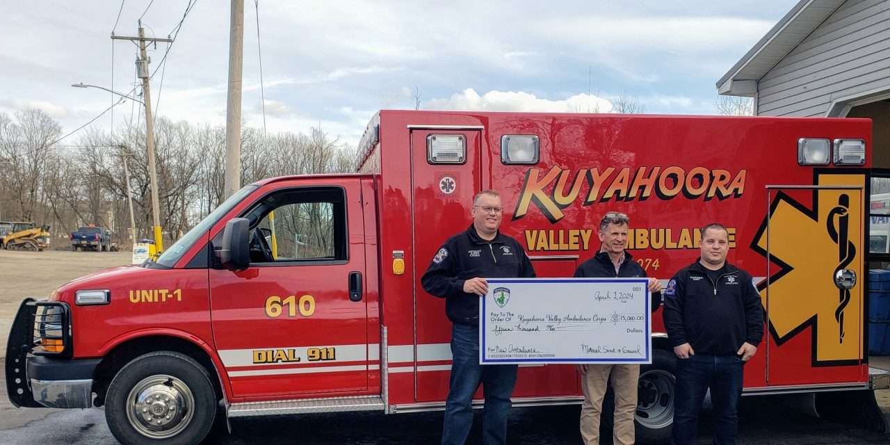 Kuyahoora Valley Ambulance Corps Receives a 15,000 Donation Toward Ambulance Purchase