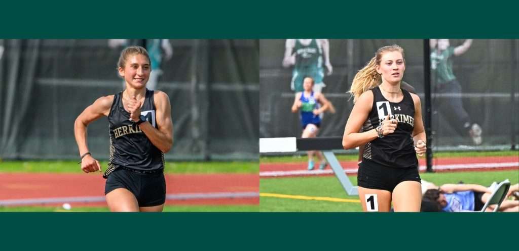 From Left: Herkimer College Track and Field Athletes Amelia Bowman-McCoy and Alexis Heath