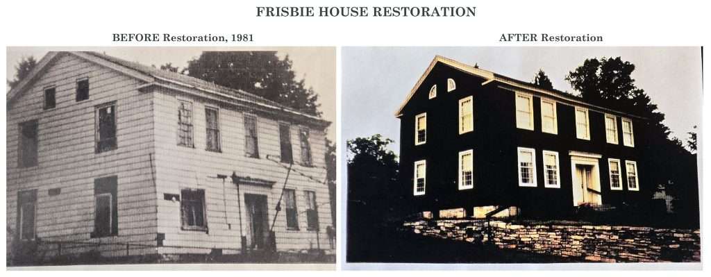 Before and After Restoration of the Frisbie House, courtesy of Salisbury Historical Society