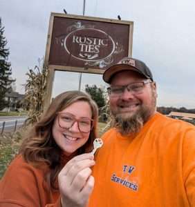 Brook and Ty Stowell, new owners of Rustic Ties. Photo used with permission from Rustic Ties