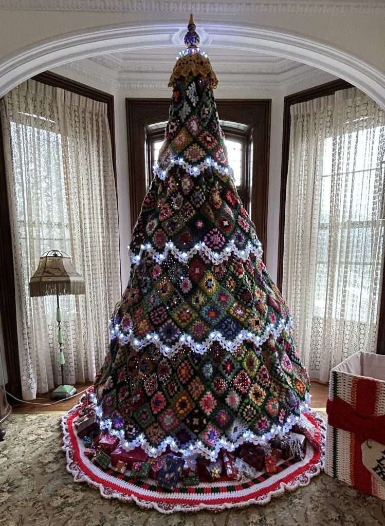 Photo submitted - Crocheted Christmas Tree at the Little Falls Library.