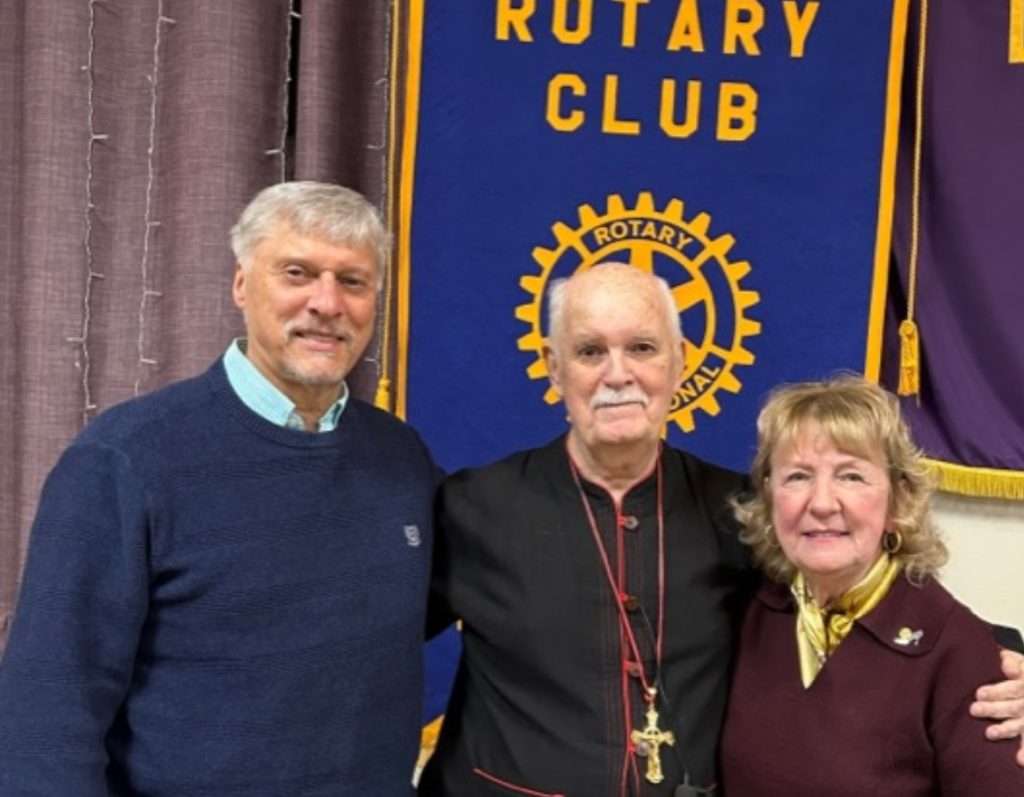 Rotarian Allen Kazmerski, speaker Phil LaLonde and Rotary Co-President Linda Wagner