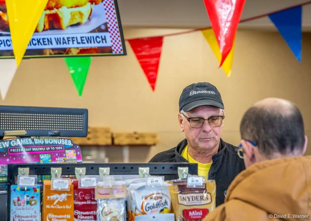 Photo by Dave Warner - Dave Shepardson works the counter at Stewarts in Little Falls.