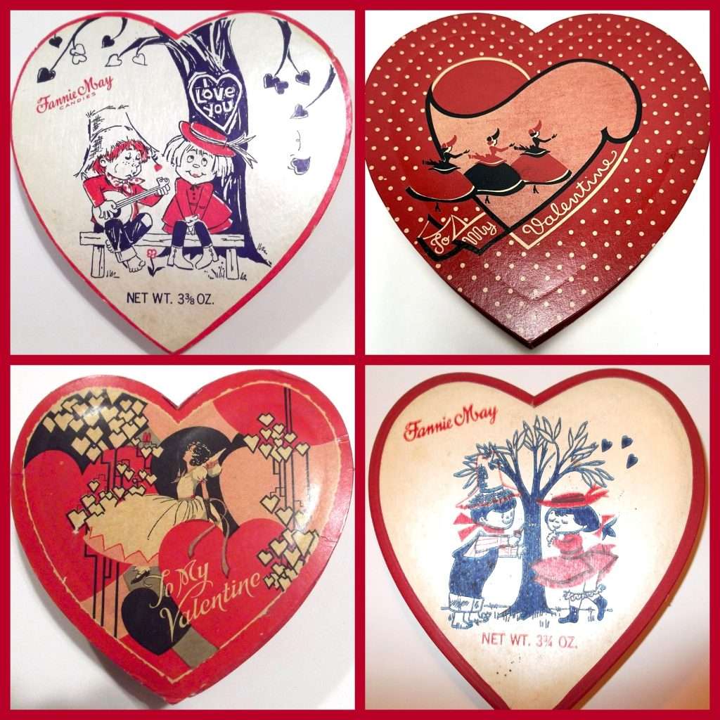 Art Deco & early Valentine candy boxes from my collection ~ Photo by Denise Gregorka