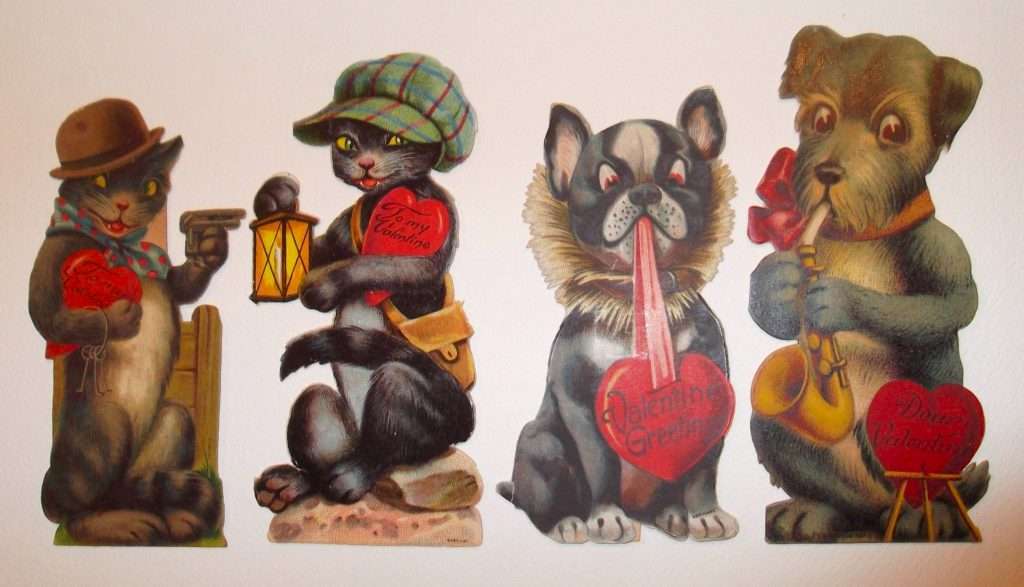 Vintage German Valentines from my collection ~ Photo by Denise Gregorka