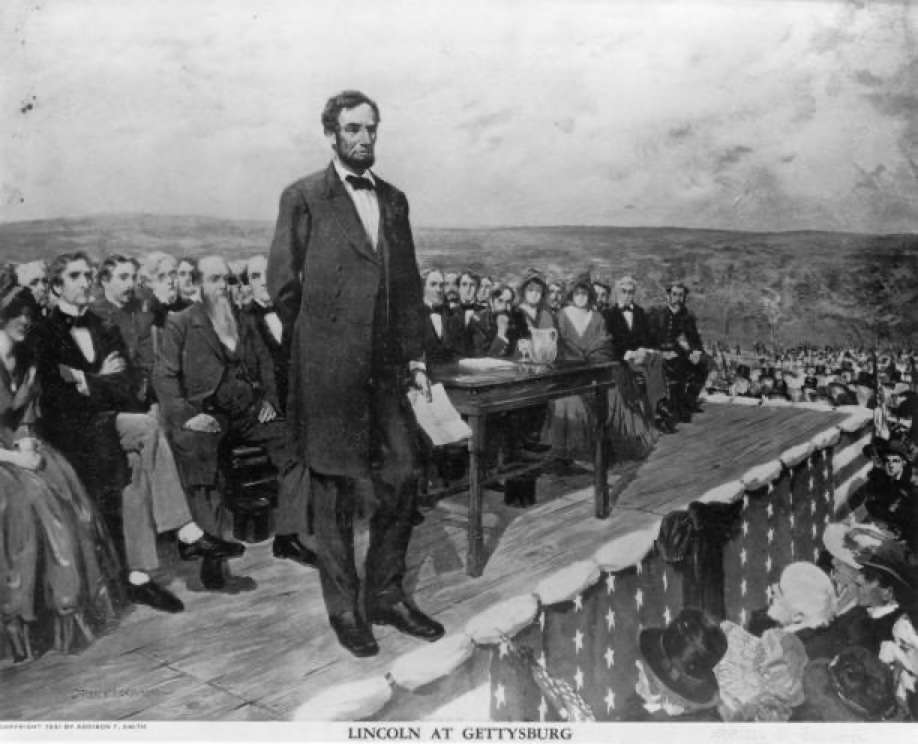 Photo submitted - Abraham Lincoln delivering the Gettysburg Address on November 19, 1863.