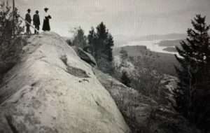 View of the Fulton chain of lakes from Bald Mountain, in the hamlet of Old Forge.